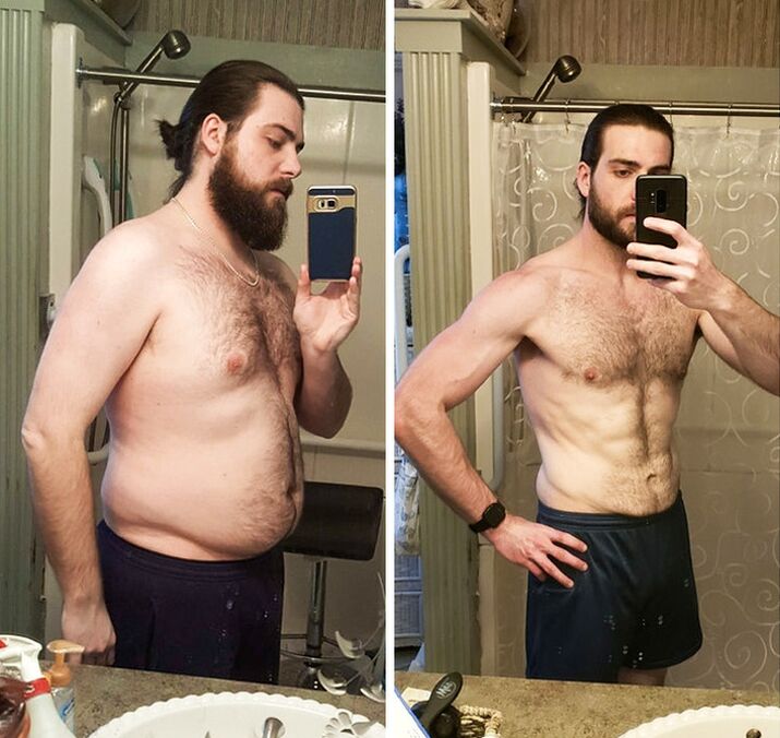 Abslim person before and after applying